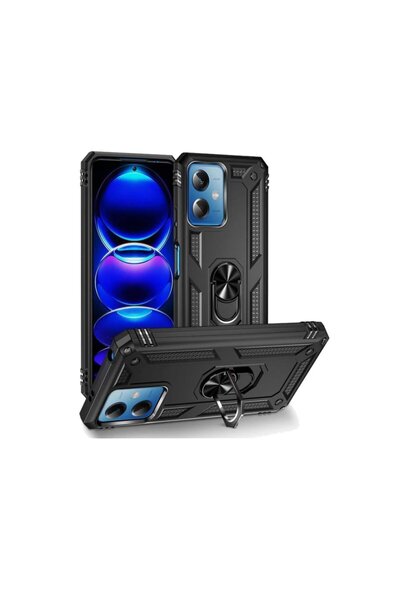 emybox Xiaomi Note 12 4G Yüzüklü Kamera Korumalı Köşe Korumalı Tank Zırh Tele...