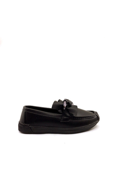 AYAKKABIMOOD Ayakkabımood CC 57 Чорні плетені балетки на ланцюжку