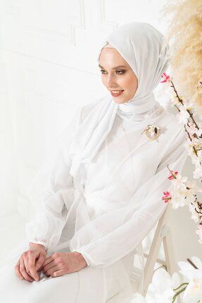Beyza Asya Organze Ku akl Tesettur Beyaz Abaya Tak m 3433 Fiyat Yorumlar Trendyol