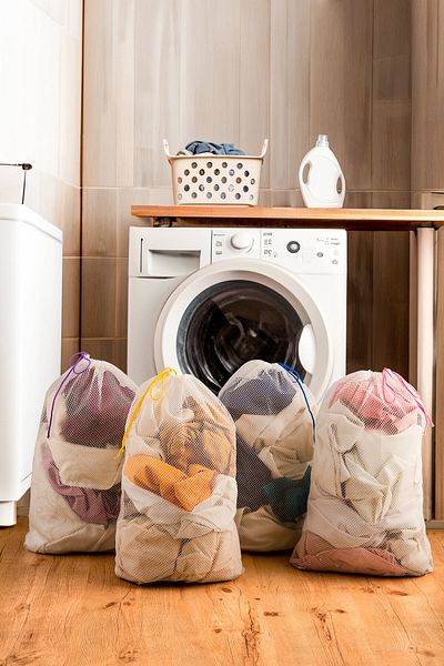 İNKOHA Colorful Drawstring 4-Piece Laundry Net 40X60 cm – Washable Protection Net for Delicate Laundry
