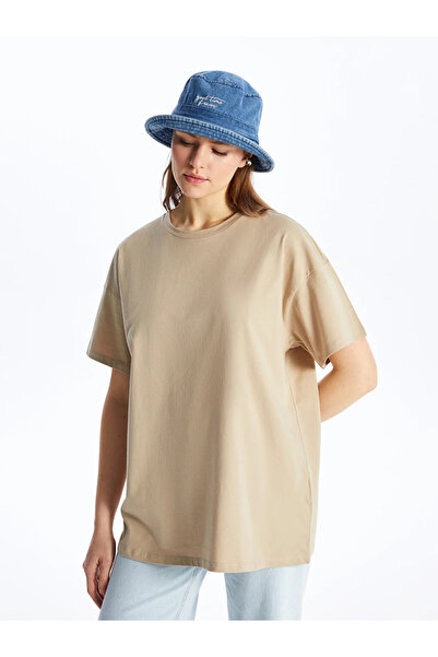 LC Waikiki  Crew Neck Plain Short Sleeve Oversize Women's T-Shirt