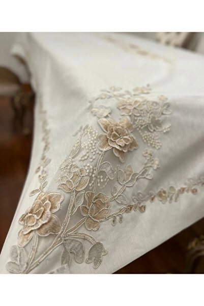 Santara Авангардна покривка за маса с релефен флорален мотив, супер луксозна,...