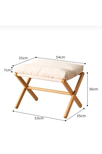 katasarım Katlanır Ahşap Puf Bahçe ve Ev Mobilyası