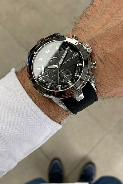 Homies MEN'S WRISTWATCH SILICONE CORD 3 ATM WATERPROOF WORKS ALL FUNCTIONS WITH BRACELET GIFT