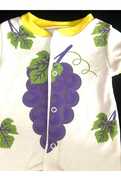 PİRİNÇ BEBE Grape Patterned Baby Jumpsuit