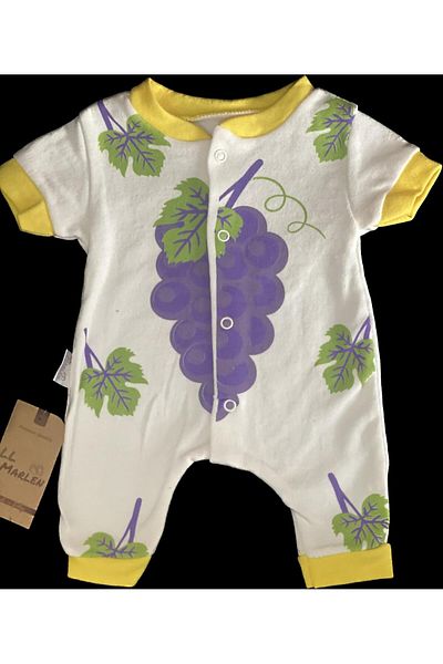 PİRİNÇ BEBE Grape Patterned Baby Jumpsuit