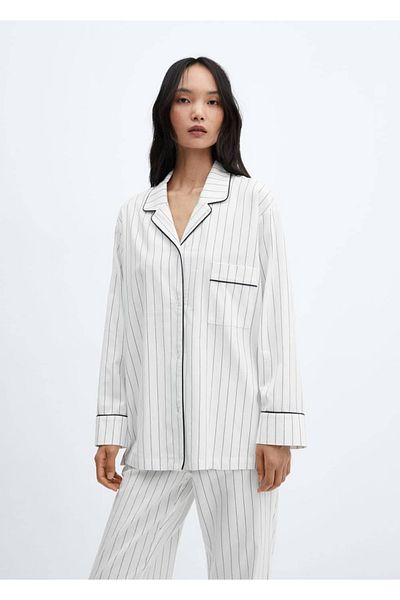 MANGO Woman Gestreiftes Pyjamahemd