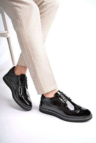 Freemax Oxford Men's Shoes Oxford Men's Shoes Freemax.1118 Patent Leather Black