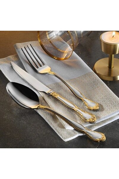 EMİNMUTFAK Sultan 36 parça çatal bıçak takımı 24 ayar gold