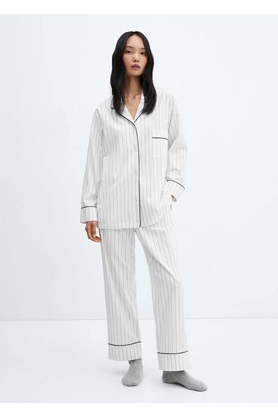 MANGO Woman Gestreiftes Pyjamahemd