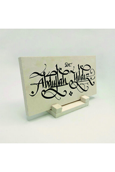 Sadrazam Kişiye Özel Hediyelik Hat Yazılı Kaligrafi Doğaltaş Masaüstü Isimlik...