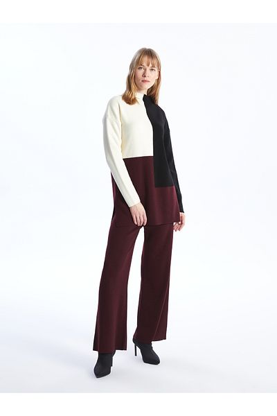 LC Waikiki Dámské hladké úpletové kalhoty slim Fit s elastickým pasem