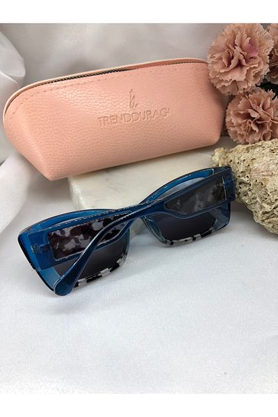 Di Caprio Keds Cat Eye Blue Black Patterned Women's Sunglasses