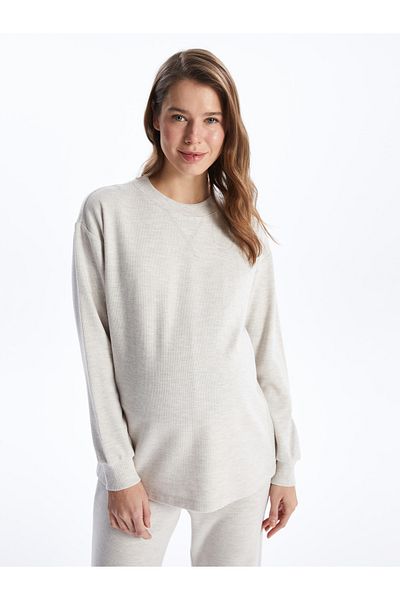 LC Waikiki Einfarbiges Umstands-Sweatshirt mit Rundhalsausschnitt