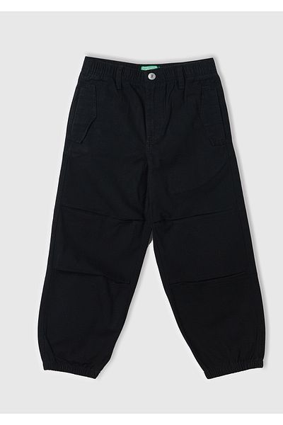 United Colors of Benetton Black Gadget Detailed Belted Drawstring Waist Pants for Boy
