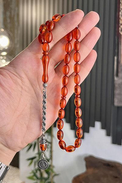 dergah tesbih Ottoman Turated Fire-I Amber Prayer Beads