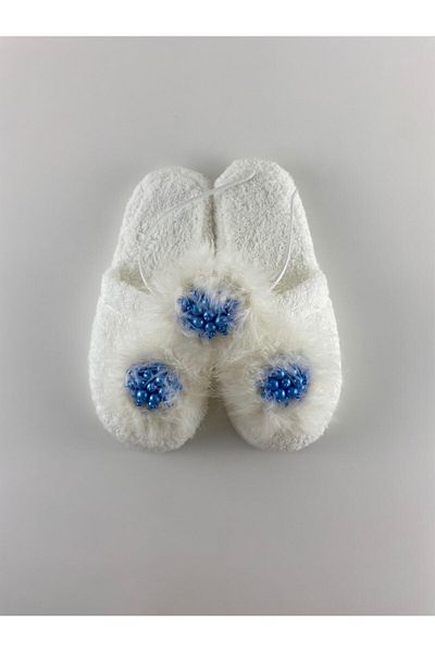 CT MODA Blue Stoned Feather Maternity Crown Slippers Set