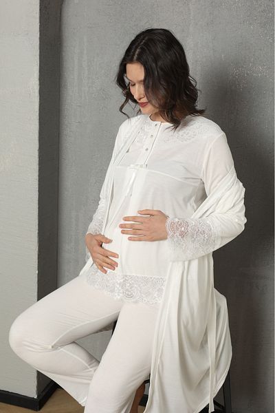 Ladytime Maternity & Pregnant Nightgown Dressing Gown Set 1037