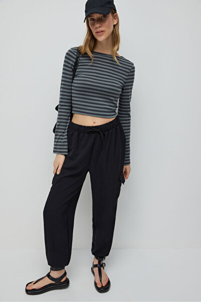 No Matter What Long Sleeve Striped Basic T-shirt