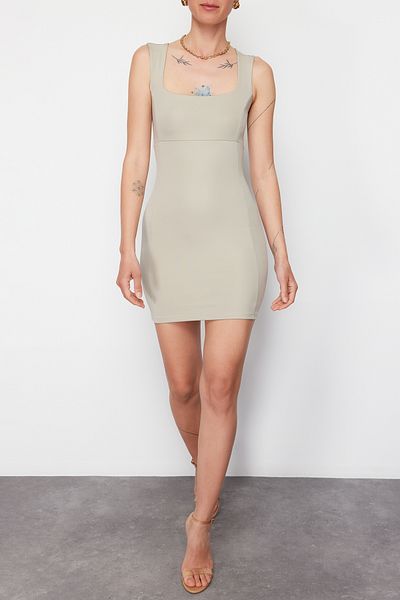 Edit by Trendyol Mink Oversize Knitted Dress TEDSS24EL00031