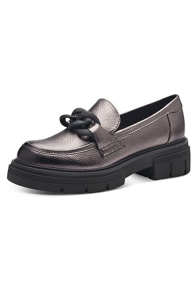 Marco Tozzi Damen Halbschuhe Loafer 2-24705-41 Grau 915 Pewter Kunstleder mit MT Feel