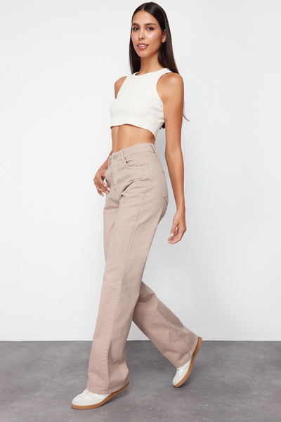 Trendyol Collection Ψηλόμεσο φαρδύ τζιν βιζόν - TWOSS23JE00068