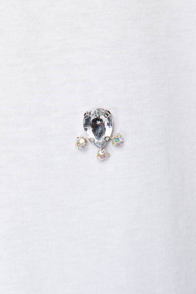 Edit by Trendyol White Stone Detailed Regular Knitted T-Shirt TEDSS24TS00025