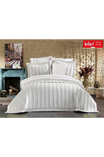 Brillant Dolce Cream Color 9 Piece MDF Sanıklı Dowry Set