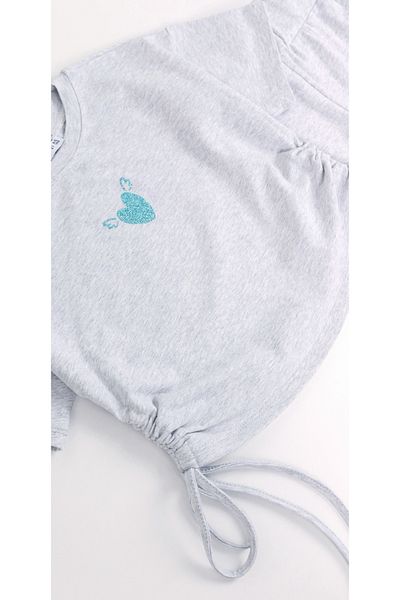 BALKABAĞI Karmelange Slit Tights & Gathered T-shirt Girl's Set