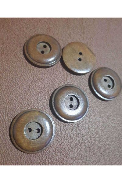 Beyna WOODEN NATURAL BROWN BOARD 3 CM BUTTON 1 PACK 10 PIECES