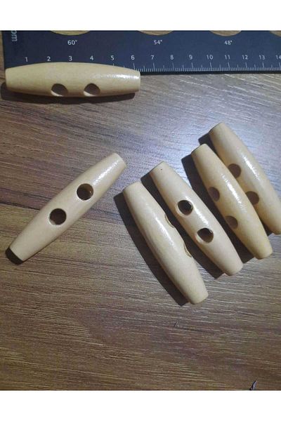 Beyna NATURAL WOODEN BOARD SOVEN 6 CM BUTTON 1 PACK 12 PIECES