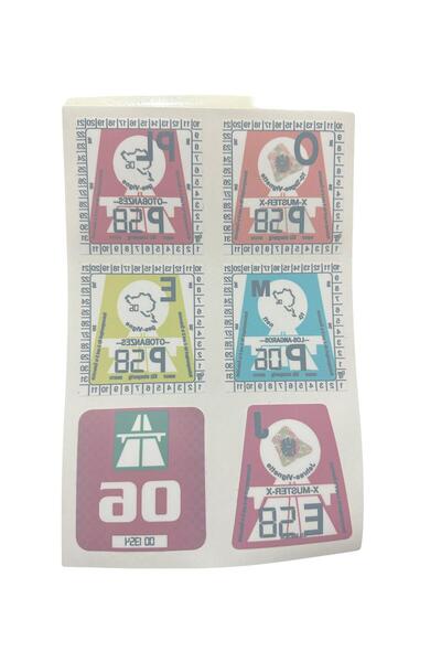 Etiket Oto Aksesuar Tofaş Araç Ön Cam Gümrük Pulu Sticker Seti ( Içten Yapışt...