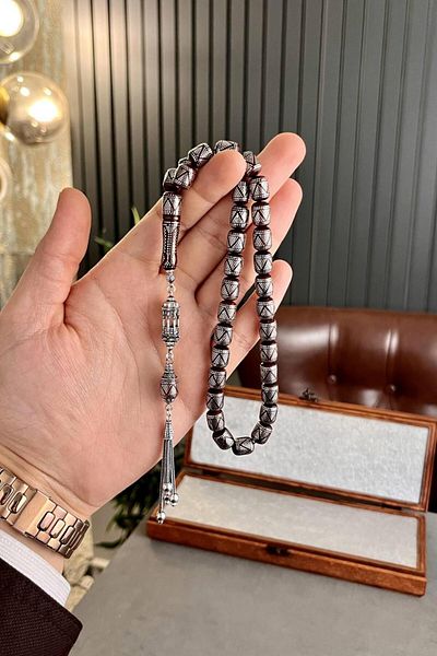 dergah tesbih Üstad M. Serkan COŞKUN Full Silver Kuka Prayer Beads