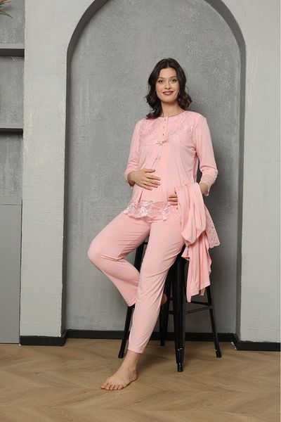 Ladytime Maternity & Pregnant Nightgown Dressing Gown Set 1036