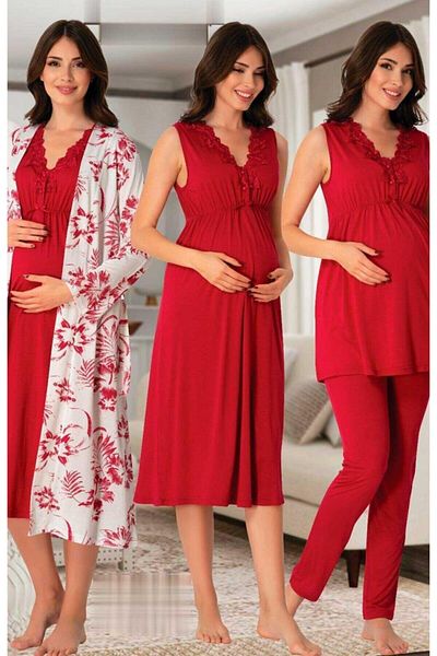 CT MODA Effort Fuchsia Lace Collar Maternity Pregnant Set of 4