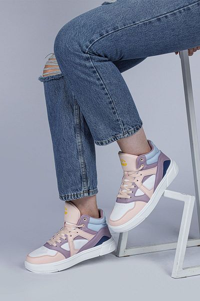 Jump 28746 High Top Salmon Pink - Purple Women's Sneaker Casual Sneakers