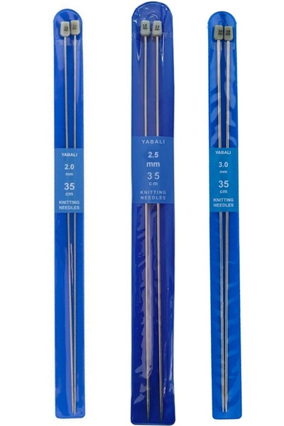 Yabalı YABALI Titanyum Örgü Şişi Seti 3 ÇİFT 35 cm No:2,0 mm-2,5 mm-3,0 mm