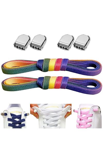 Palwin Super Practical Elastic Laces with Metal Buckle - Smart Shoelaces, 1 Pair