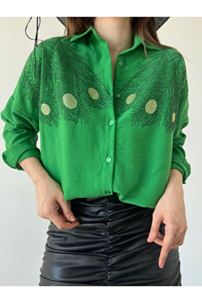 FRİYA Cămașă cu mânecă lungă brodata pentru femei