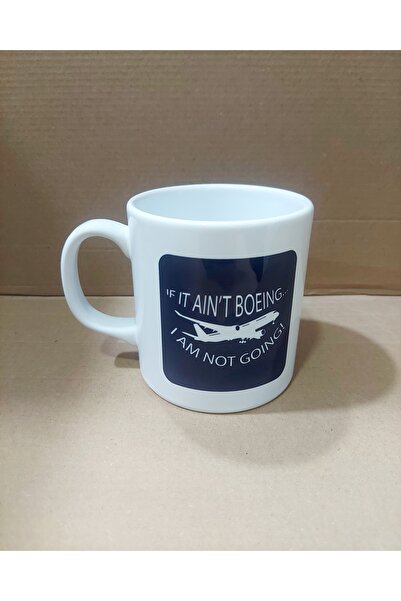 Havacı Uçuş Dünyası كوب سيراميك مطبوع عليه طائرة "إذا لم أذهب بوينغ"
