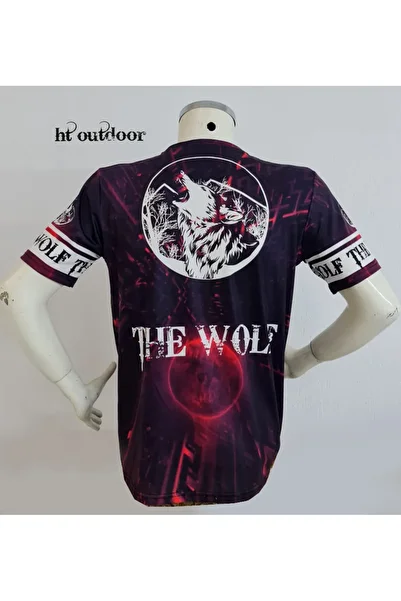 HT Outdoor Our wolf-Illustrated Shortcut T-Shorts Model