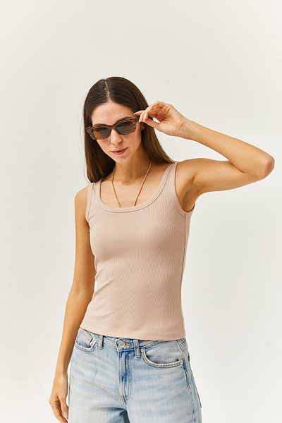 Pulli Collection Αμάνικο μπλουζάκι με ραβδώσεις