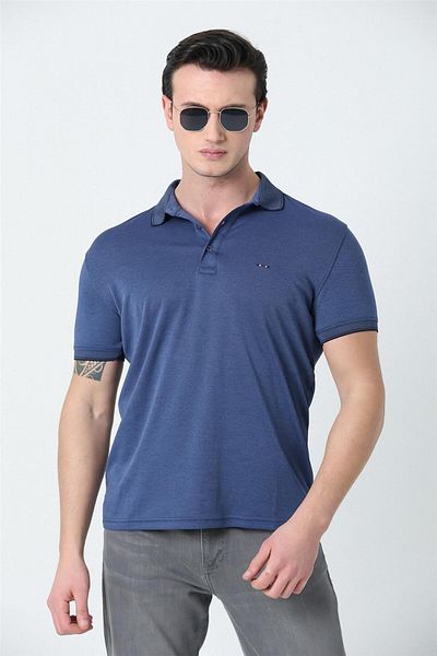 Brothers Tricou pentru bărbați cu gât polo și logo brodat mercerizat Teal