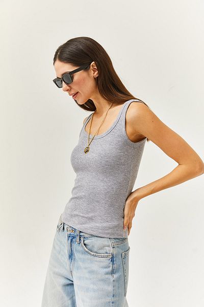 Pulli Collection Αμάνικο μπλουζάκι με ραβδώσεις