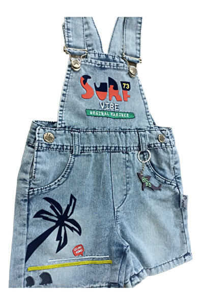 Cincır Baby Baby Boy Denim Shorts Salopet - Embroidered - Embroidered Jeans Salopet