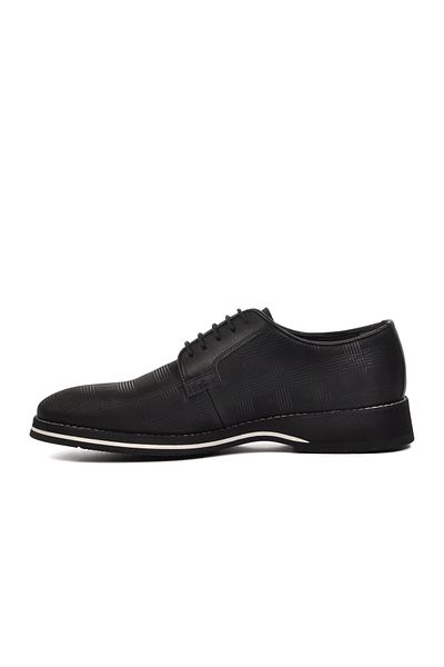 Fosco 3119 Black Patterned Genuine Leather Men's Classic Shoes