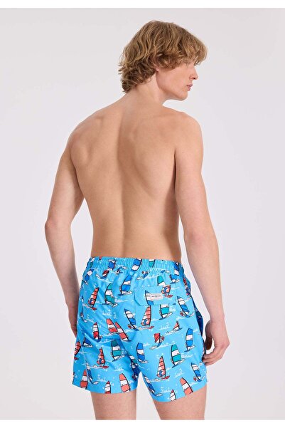 WESTMARK LONDON Ανδρικό σορτς κολύμβησης με στάμπα Blue Surfer Regular Fit WMICON