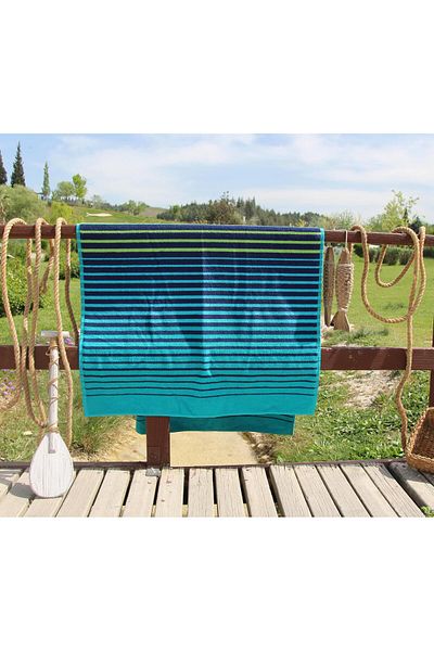 Baveno 100% Cotton Outlet 90x180 cm Σετ Πετσέτες θαλάσσης με μοτίβο