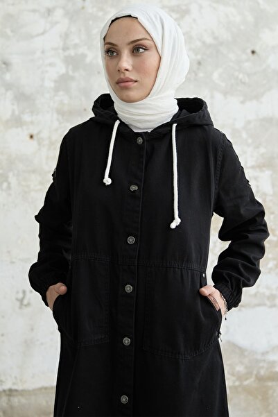 InStyle Gabardine Cap with Handle and Pocket - Black