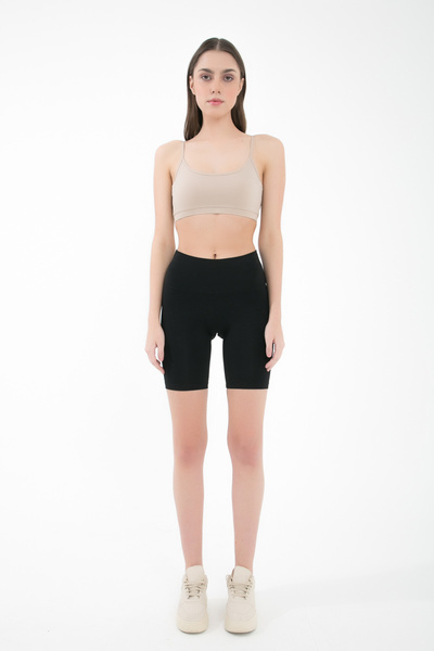 Comm-Ci بنطال رياضي عالي الخصر من القطن العضوي باللون الأسود البندقي لراكبي ا...